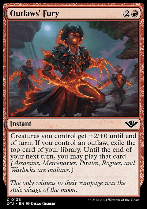 Outlaws' Fury, Outlaws of Thunder Junction #136, Magic: The Gathering card