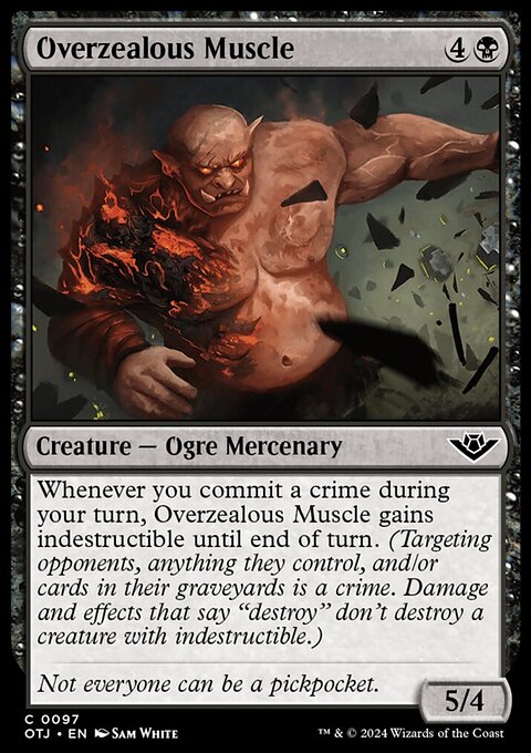 Overzealous Muscle, Outlaws of Thunder Junction #97, Magic: The Gathering card