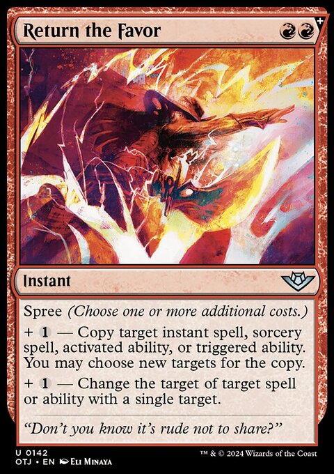 Return the Favor, Outlaws of Thunder Junction #142, Magic: The Gathering card