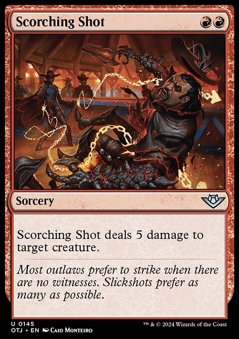 Scorching Shot, Outlaws of Thunder Junction #145, Magic: The Gathering card