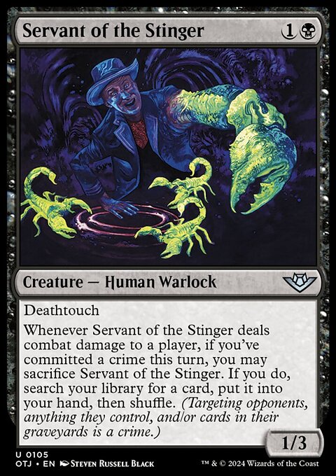 Servant of the Stinger, Outlaws of Thunder Junction #105, Magic: The Gathering card