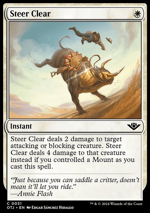 Steer Clear, Outlaws of Thunder Junction #31, Magic: The Gathering card