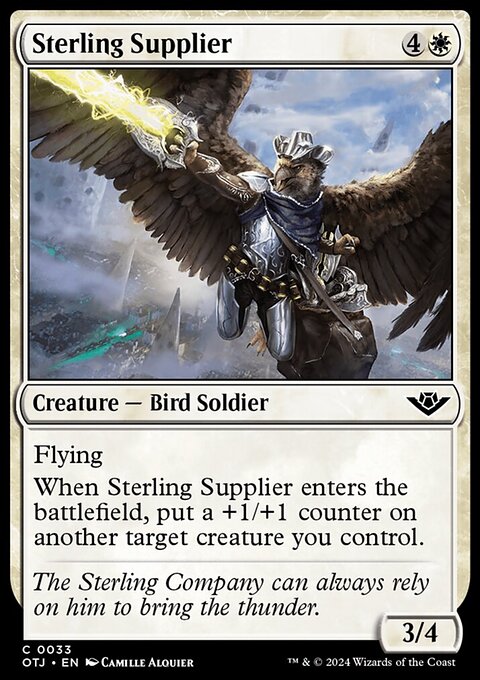 Sterling Supplier, Outlaws of Thunder Junction #33, Magic: The Gathering card