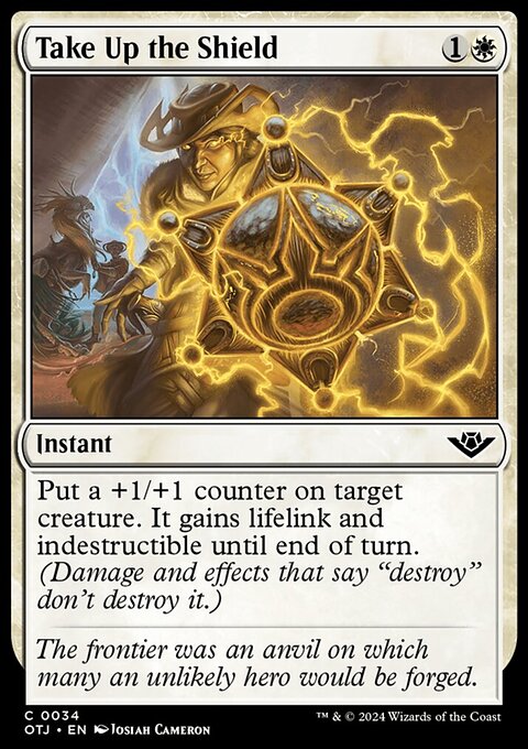 Take Up the Shield, Outlaws of Thunder Junction #34, Magic: The Gathering card