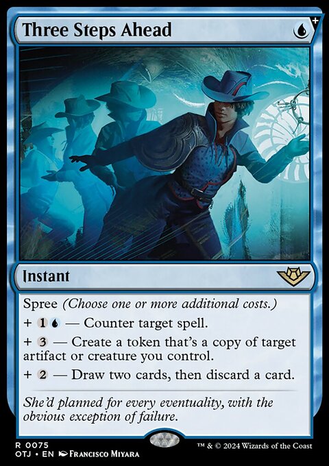 Three Steps Ahead, Outlaws of Thunder Junction #75, Magic: The Gathering card