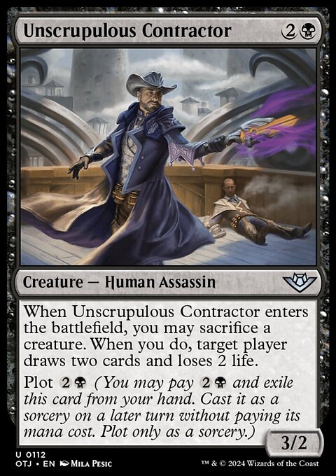 Unscrupulous Contractor, Outlaws of Thunder Junction #112, Magic: The Gathering card