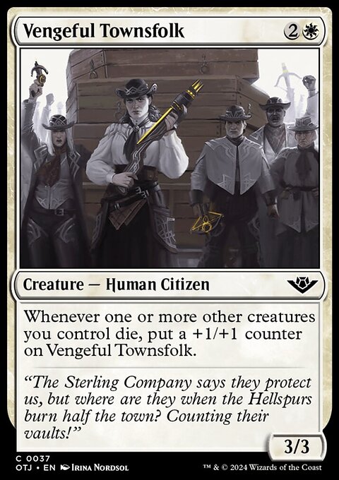 Vengeful Townsfolk, Outlaws of Thunder Junction #37, Magic: The Gathering card
