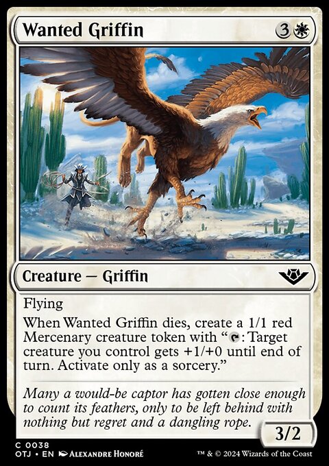 Wanted Griffin, Outlaws of Thunder Junction #38, Magic: The Gathering card