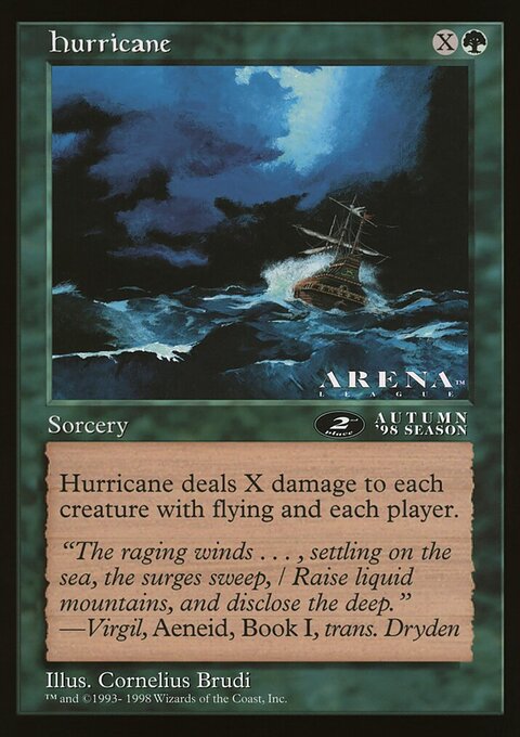 Hurricane, Oversized League Prizes #58, Magic: The Gathering card