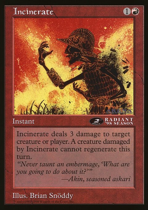 Incinerate, Oversized League Prizes #43, Magic: The Gathering card