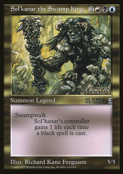 Sol'kanar the Swamp King, Oversized League Prizes #15, Magic: The Gathering card