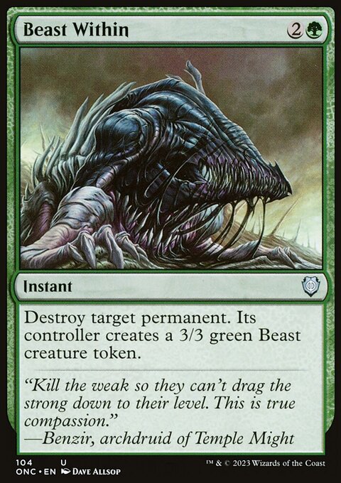 Beast Within, Phyrexia: All Will Be One Commander #104, Magic: The Gathering card