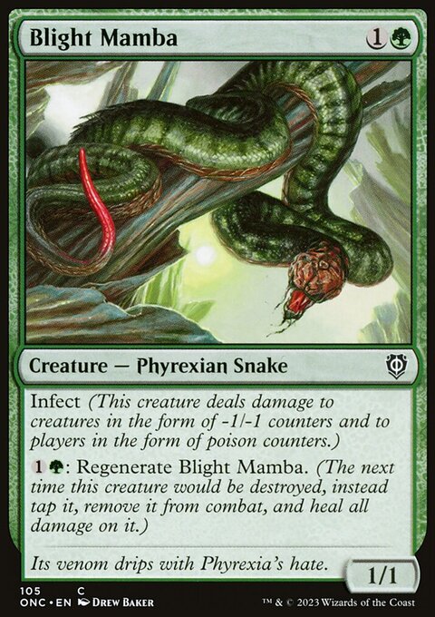 Blight Mamba, Phyrexia: All Will Be One Commander #105, Magic: The Gathering card