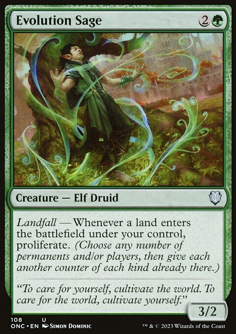 Evolution Sage, Phyrexia: All Will Be One Commander #108, Magic: The Gathering card