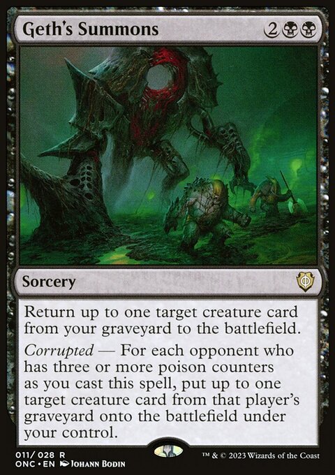 Geth's Summons, Phyrexia: All Will Be One Commander #11, Magic: The Gathering card