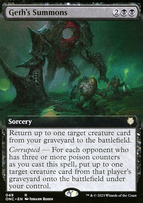 Geth's Summons, Phyrexia: All Will Be One Commander #49, Magic: The Gathering card