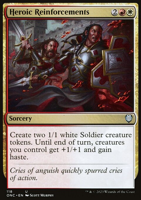 Heroic Reinforcements, Phyrexia: All Will Be One Commander #118, Magic: The Gathering card