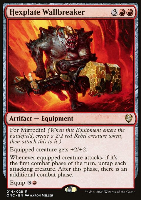 Hexplate Wallbreaker, Phyrexia: All Will Be One Commander #14, Magic: The Gathering card