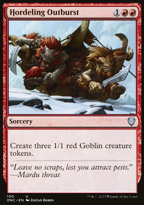 Hordeling Outburst, Phyrexia: All Will Be One Commander #100, Magic: The Gathering card