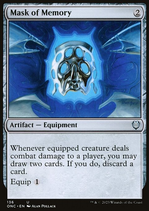 Mask of Memory, Phyrexia: All Will Be One Commander #136, Magic: The Gathering card