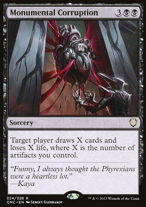 Monumental Corruption, Phyrexia: All Will Be One Commander #24, Magic: The Gathering card
