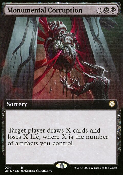 Monumental Corruption, Phyrexia: All Will Be One Commander #34, Magic: The Gathering card