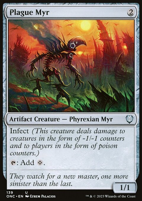 Plague Myr, Phyrexia: All Will Be One Commander #139, Magic: The Gathering card