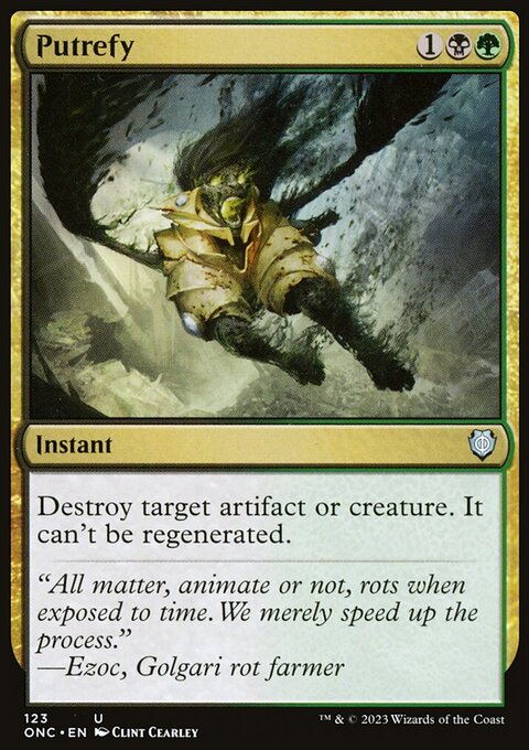 Putrefy, Phyrexia: All Will Be One Commander #123, Magic: The Gathering card