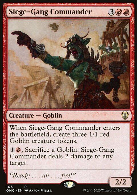 Siege-Gang Commander, Phyrexia: All Will Be One Commander #103, Magic: The Gathering card