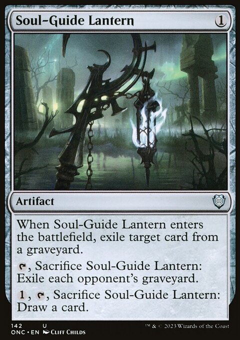 Soul-Guide Lantern, Phyrexia: All Will Be One Commander #142, Magic: The Gathering card