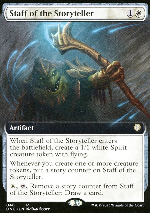 Staff of the Storyteller, Phyrexia: All Will Be One Commander #48, Magic: The Gathering card