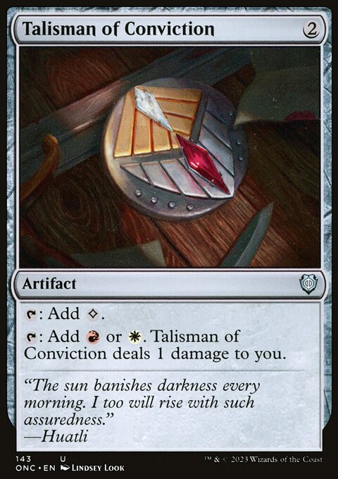Talisman of Conviction, Phyrexia: All Will Be One Commander #143, Magic: The Gathering card