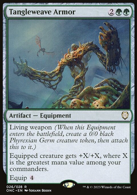 Tangleweave Armor, Phyrexia: All Will Be One Commander #26, Magic: The Gathering card