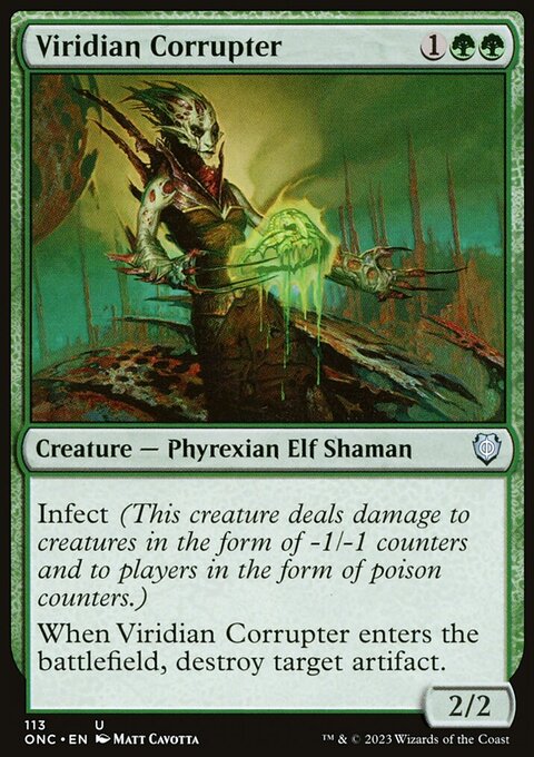 Viridian Corrupter, Phyrexia: All Will Be One Commander #113, Magic: The Gathering card