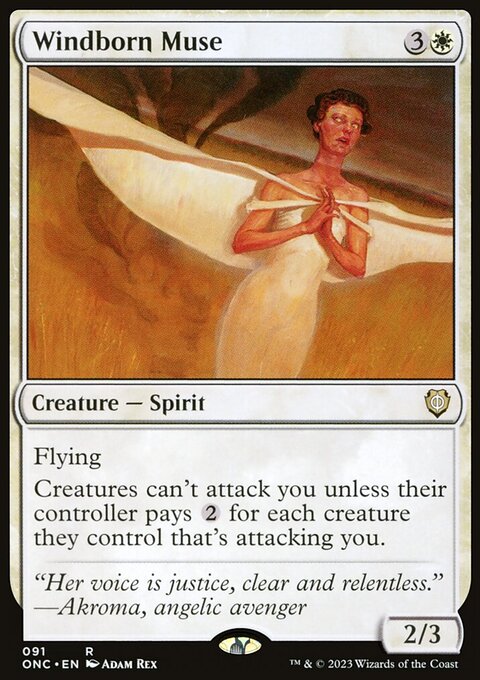 Windborn Muse, Phyrexia: All Will Be One Commander #91, Magic: The Gathering card