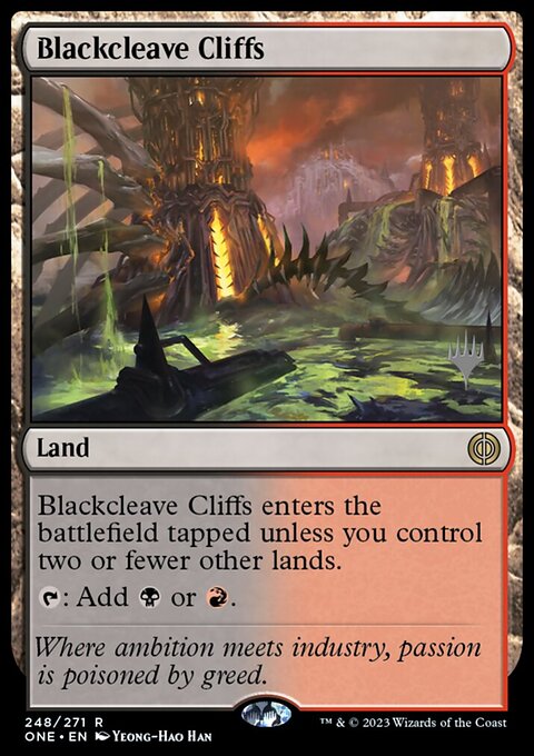 Blackcleave Cliffs, Phyrexia: All Will Be One Promos #248p, Magic: The Gathering card