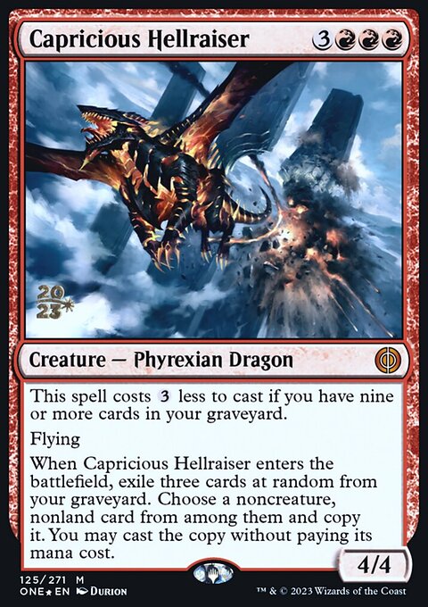 Capricious Hellraiser, Phyrexia: All Will Be One Promos #125s, Magic: The Gathering card