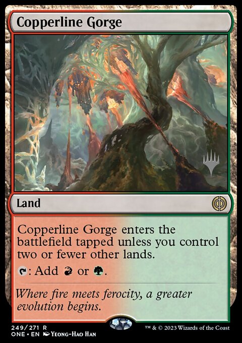 Copperline Gorge, Phyrexia: All Will Be One Promos #249p, Magic: The Gathering card
