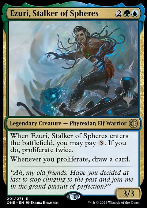 Ezuri, Stalker of Spheres, Phyrexia: All Will Be One Promos #201p, Magic: The Gathering card