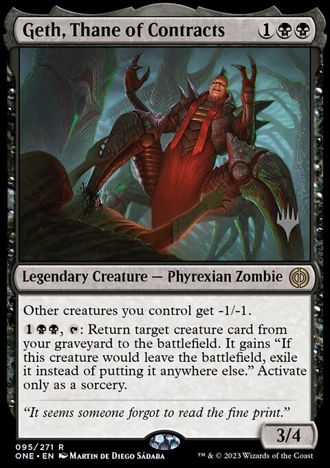 Geth, Thane of Contracts, Phyrexia: All Will Be One Promos #95p, Magic: The Gathering card