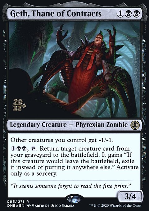 Geth, Thane of Contracts, Phyrexia: All Will Be One Promos #95s, Magic: The Gathering card