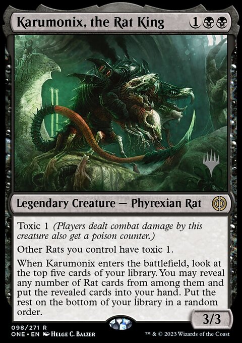 Karumonix, the Rat King, Phyrexia: All Will Be One Promos #98p, Magic: The Gathering card