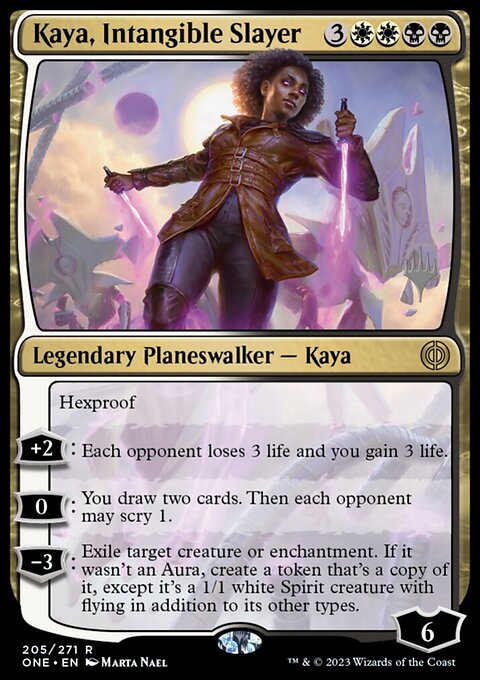 Kaya, Intangible Slayer, Phyrexia: All Will Be One Promos #205p, Magic: The Gathering card