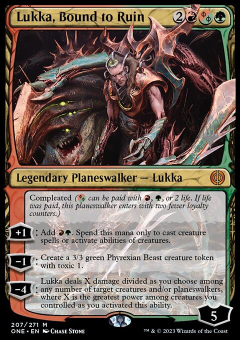 Lukka, Bound to Ruin, Phyrexia: All Will Be One Promos #207p, Magic: The Gathering card