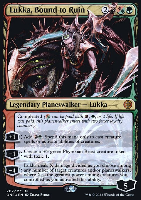 Lukka, Bound to Ruin, Phyrexia: All Will Be One Promos #207s, Magic: The Gathering card