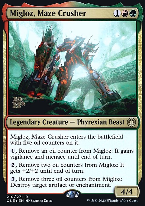 Migloz, Maze Crusher, Phyrexia: All Will Be One Promos #210s, Magic: The Gathering card