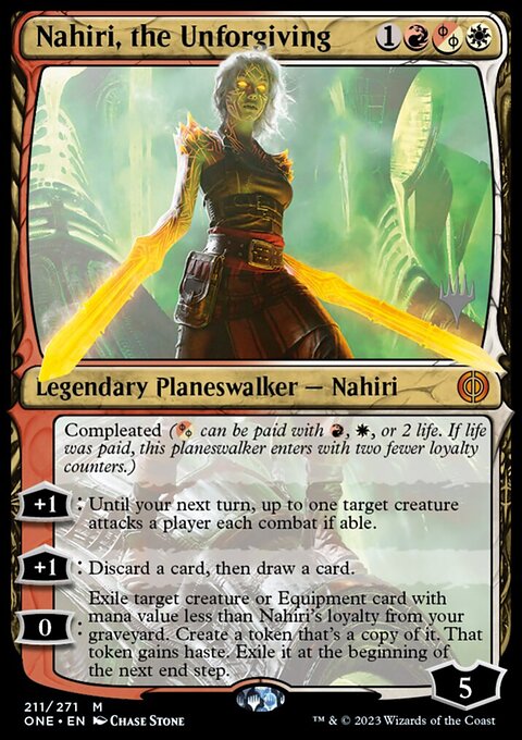 Nahiri, the Unforgiving, Phyrexia: All Will Be One Promos #211p, Magic: The Gathering card