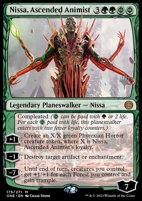 Nissa, Ascended Animist, Phyrexia: All Will Be One Promos #175p, Magic: The Gathering card