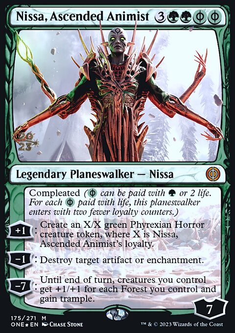 Nissa, Ascended Animist, Phyrexia: All Will Be One Promos #175s, Magic: The Gathering card