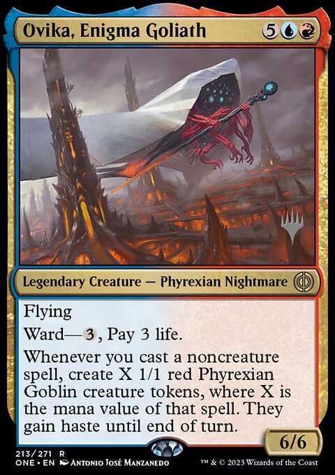 Ovika, Enigma Goliath, Phyrexia: All Will Be One Promos #213p, Magic: The Gathering card